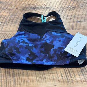 Athleta Black & Blue Camo High-Neck Freestyle Camo Bikini Top